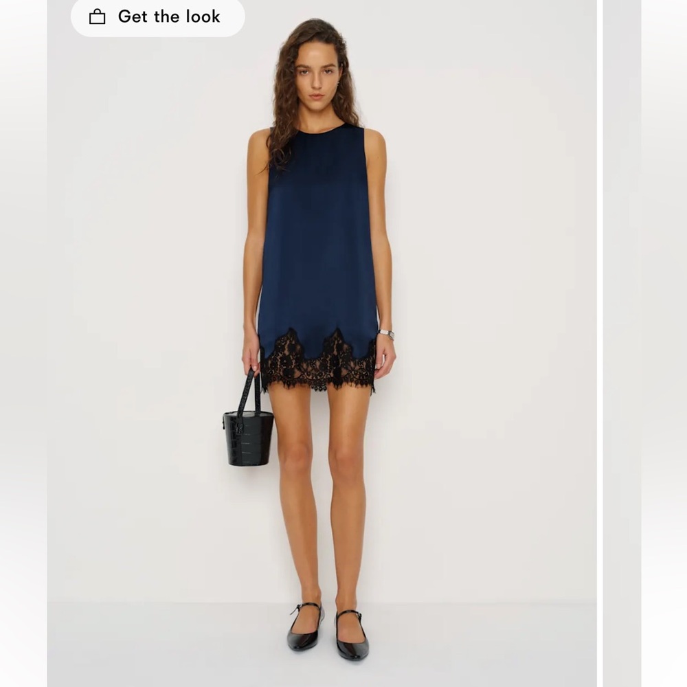 Reformation Jessalyn Silk Dress Blue - Size S